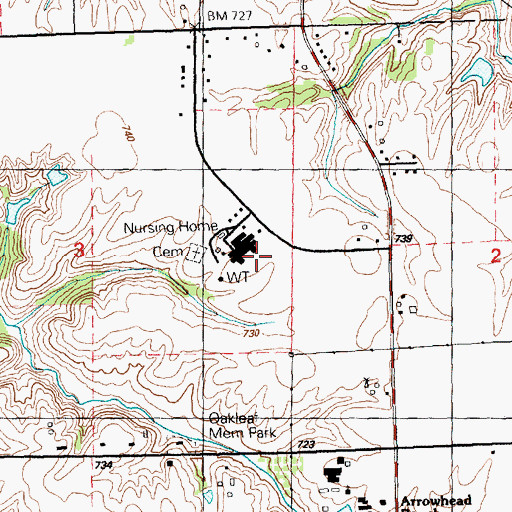 Topographic Map of Rock Island County Home Cemetery, IL