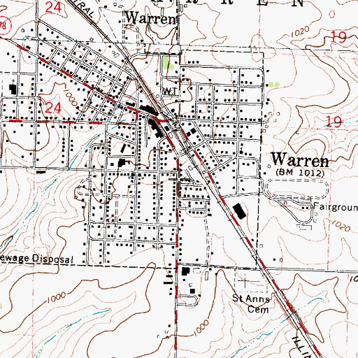Topographic Map of Faith Assembly of God Church, IL