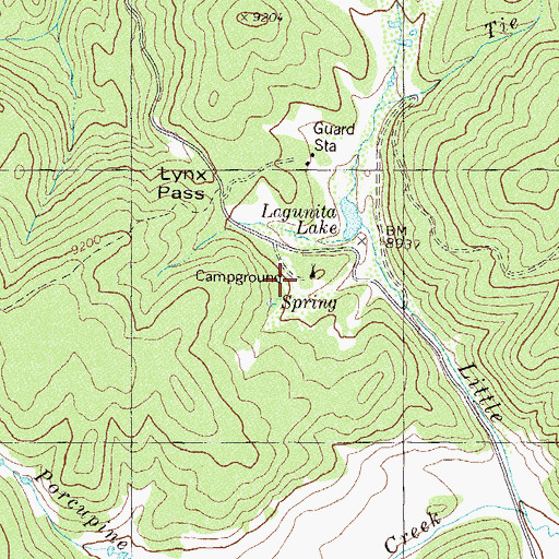 Topographic Map of Lynx Pass Campground, CO