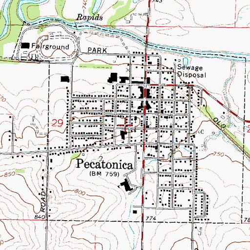Topographic Map of First Congregational Church, IL
