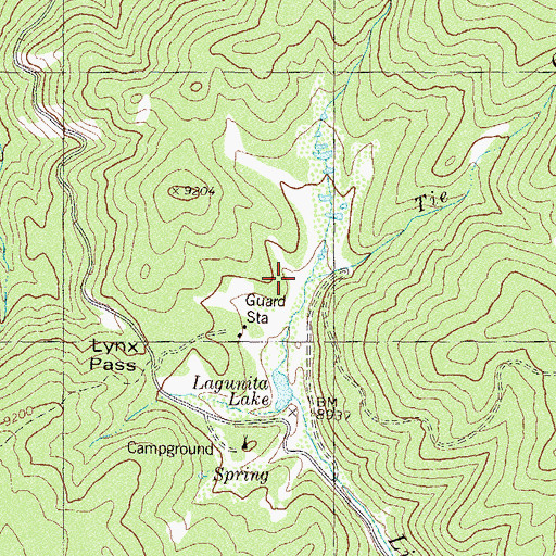 Topographic Map of Tie Creek, CO