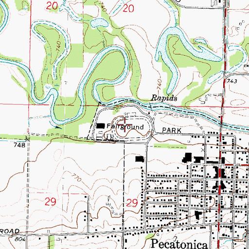 Topographic Map of Winnebago County Fairgrounds, IL
