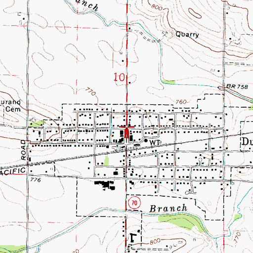 Topographic Map of Durand United Methodist Church, IL