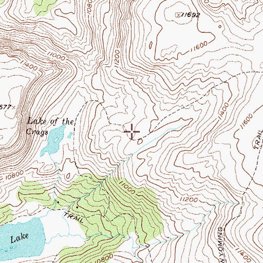 Topographic Map of Crags Trail, CO