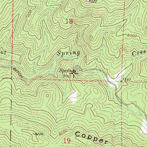 Topographic Map of Hott Spring, CO