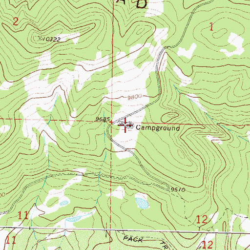 Topographic Map of Sawmill Creek Campground, CO
