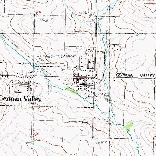 Topographic Map of German Valley United Methodist Church, IL