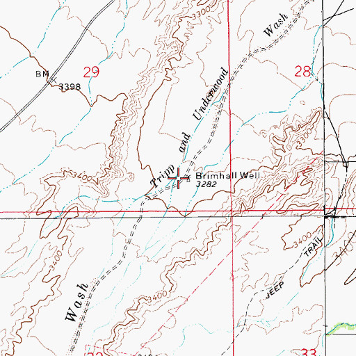 Topographic Map of Brimhall Well, AZ