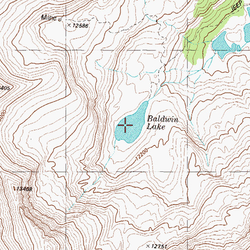 Topographic Map of Baldwin Lake, CO