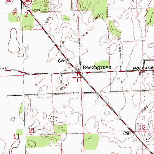 Topographic Map of Beech Grove Post Office (historical), OH