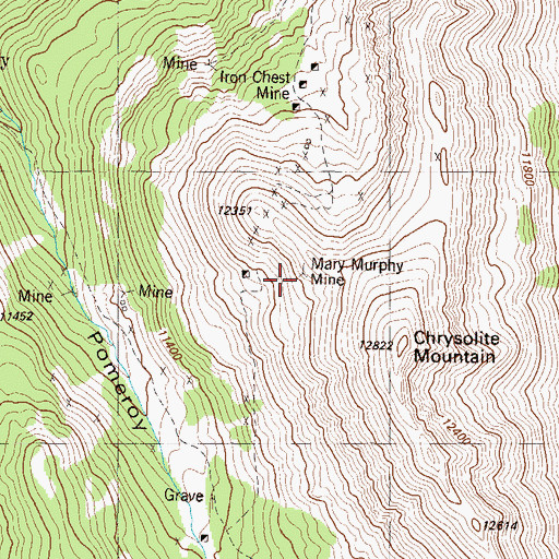 Topographic Map of Mary Murphy Mine, CO