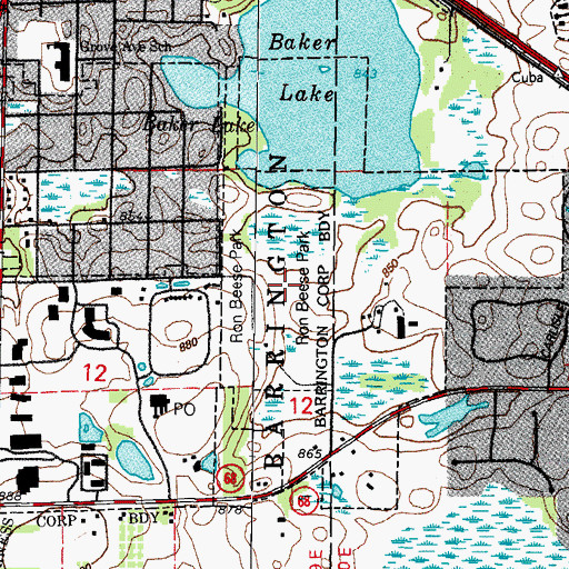 Topographic Map of Ron Beese Park, IL