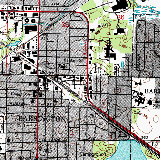 Topographic Map of First Church of Christ Scientist, IL