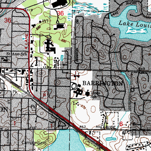 Topographic Map of Lutheran Church of the Atonement, IL