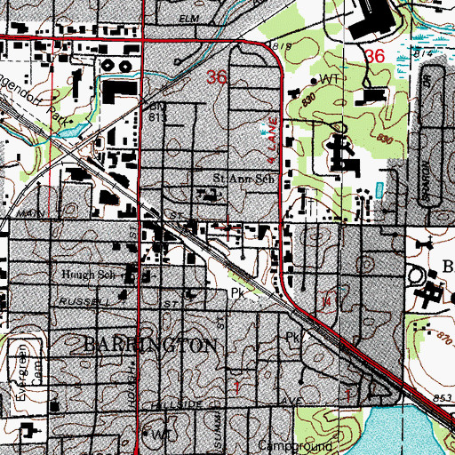 Topographic Map of Saint Paul United Church of Christ, IL