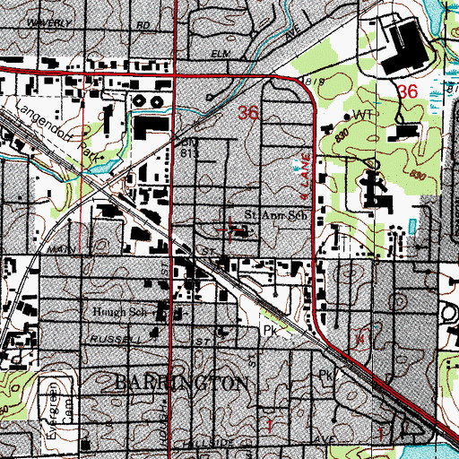 Topographic Map of Saint Annes Catholic Church, IL