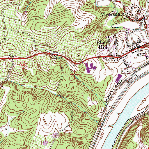 Topographic Map of Fort Tonoloy State Park, MD