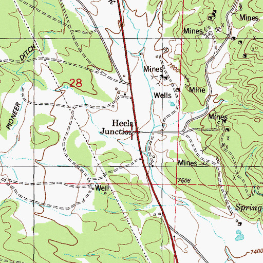 Topographic Map of Hecla Junction, CO