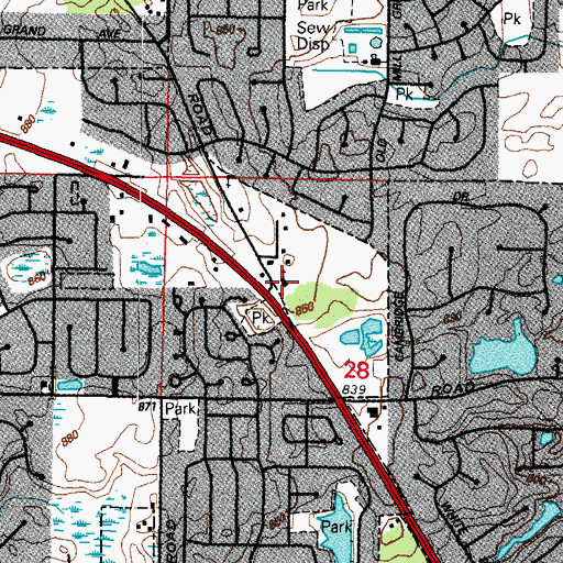 Topographic Map of Peace Lutheran Church, IL