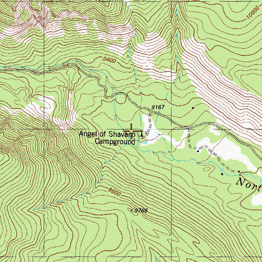 Topographic Map of Angel of Shavano Campground, CO