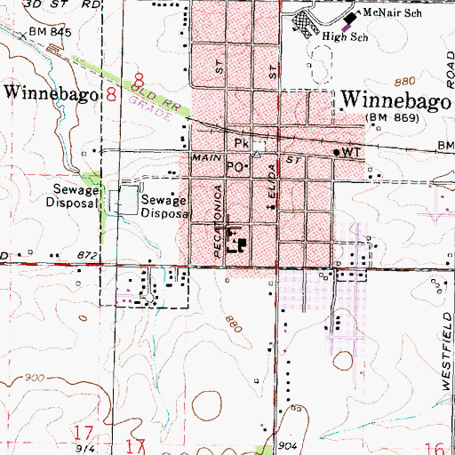 Topographic Map of First Presbyterian Church, IL