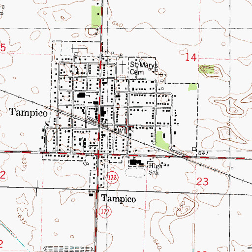 Topographic Map of Church of Christ, IL