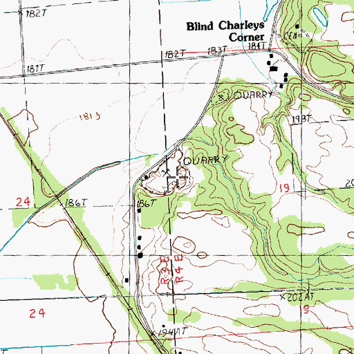 Topographic Map of Acker - Fulton Quarry, IL