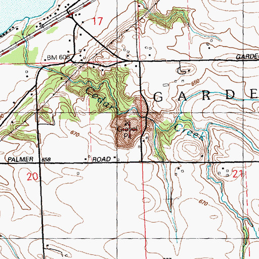 Topographic Map of Garden Plain Quarry, IL
