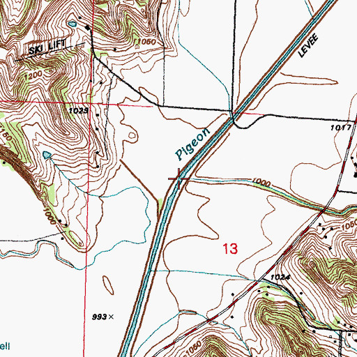 Topographic Map of Simon Run, IA