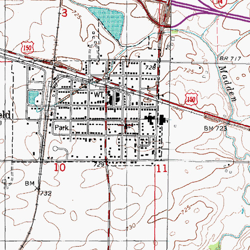 Topographic Map of Mansfield United Methodist Church, IL
