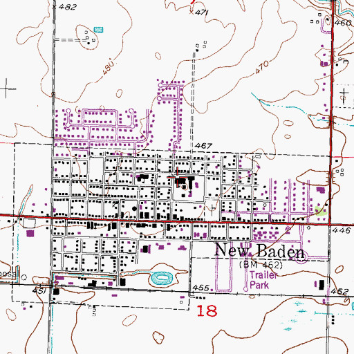 Topographic Map of Saint George Church, IL