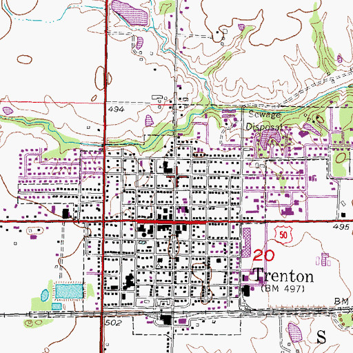 Topographic Map of First United Methodist Church, IL