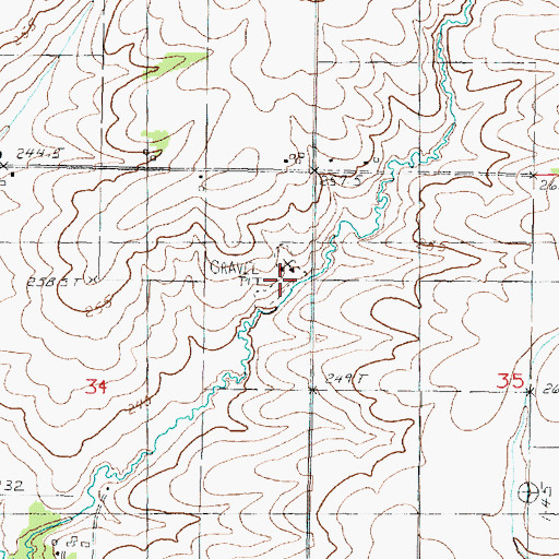 Topographic Map of Asches Quarry, IL