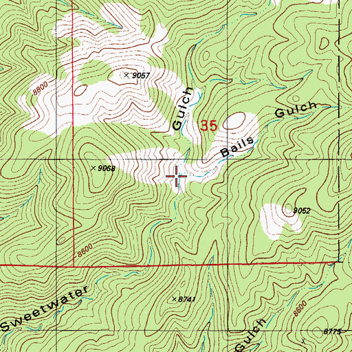 Topographic Map of Bails Gulch, CO