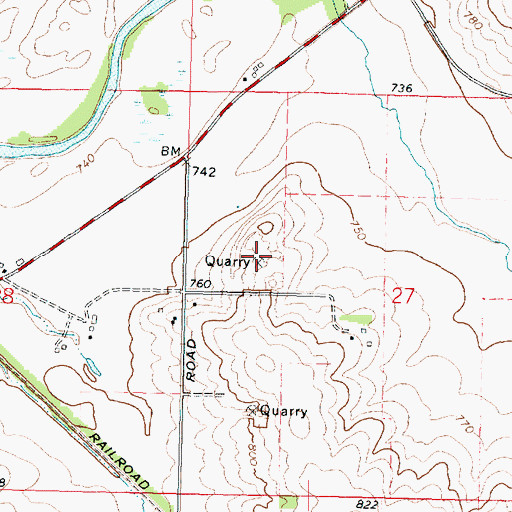 Topographic Map of John Eaton Quarry, IL