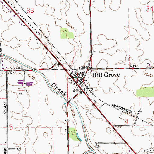 Topographic Map of Hillgrove Post Office (historical), OH