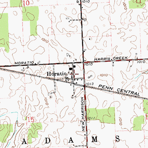 Topographic Map of Horatio Post Office (historical), OH