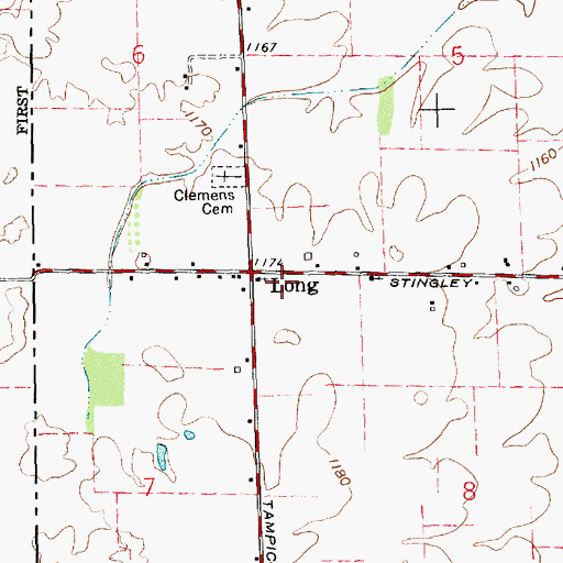 Topographic Map of Long Post Office (historical), OH