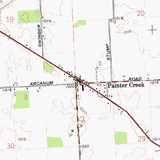 Topographic Map of Painter Creek Post Office (historical), OH