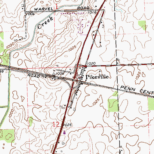 Topographic Map of Pikeville Post Office (historical), OH
