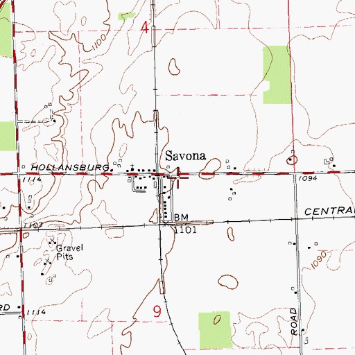 Topographic Map of Savona Post Office (historical), OH