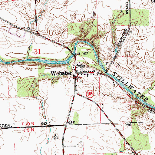 Topographic Map of Webster Post Office (historical), OH