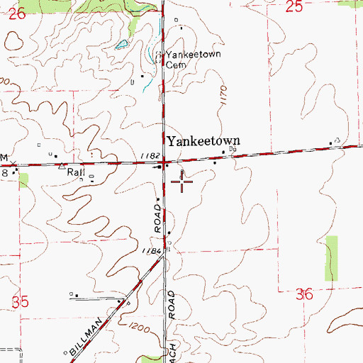 Topographic Map of Yankeetown Post Office (historical), OH