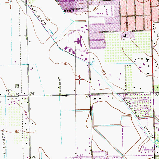 Topographic Map of Memorial Elementary School, TX