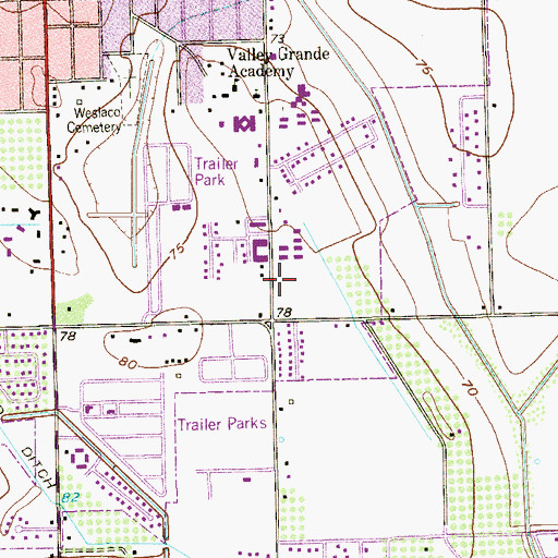 Topographic Map of Dr R E Margo Elementary School, TX