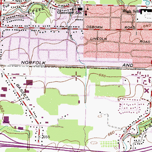 Topographic Map of Rainey Park, OH