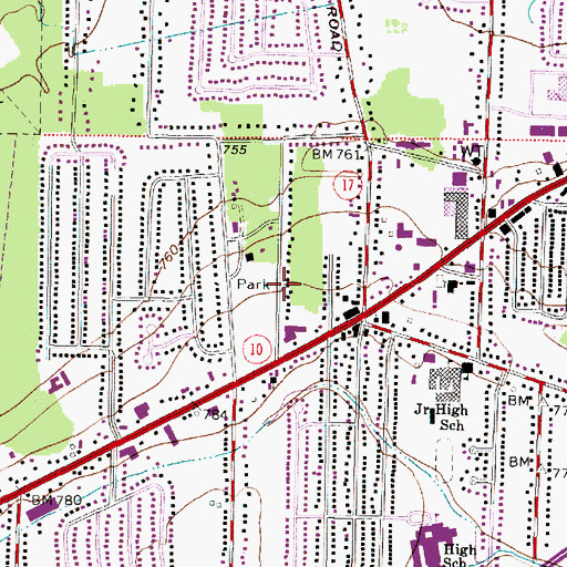 Topographic Map of North Olmsted Park, OH