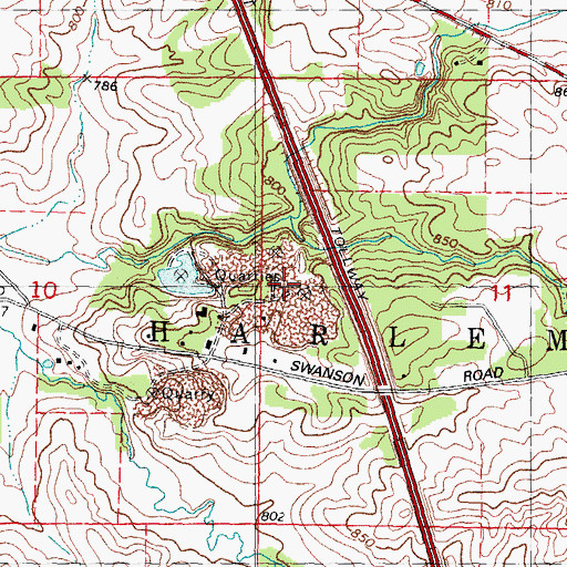 Topographic Map of Porter Quarry, IL