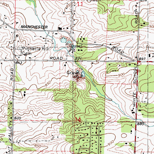 Topographic Map of Porter Quarry, IL