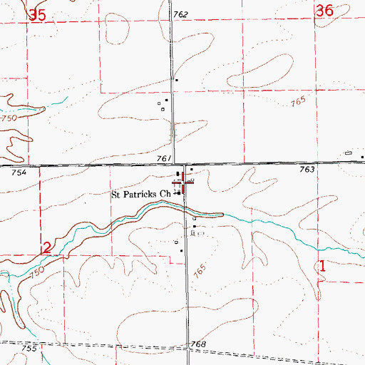 Topographic Map of Saint Patrick's Cemetery, IL
